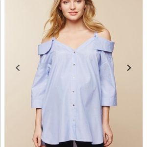 Motherhood Maternity Cold Shoulder Anchor Top